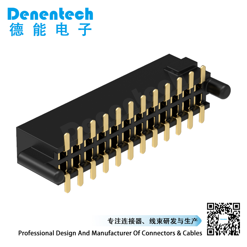 Denentech factory custom 1.27MM H4.3MM dual row straight SMT female header with outer column and positioning